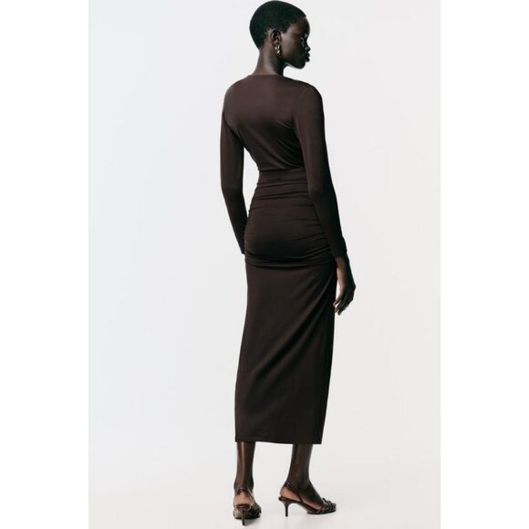 ZARA POLYAMIDE DRESS WITH HARDWARE BELT - Picture 6 of 9